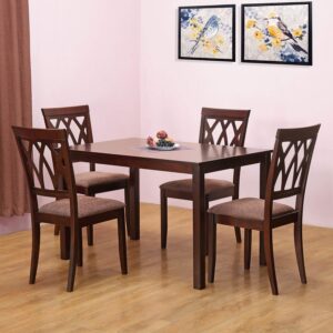 Thawas Peak 4 Seater Solid Wood Dining Table Set