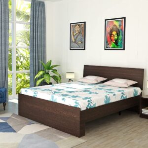 Thawas Pollo Double Bed Without Storage (King Size, Wenge)