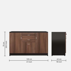 Thawas File Cabinet in Dark Acazia & Wenge Colour