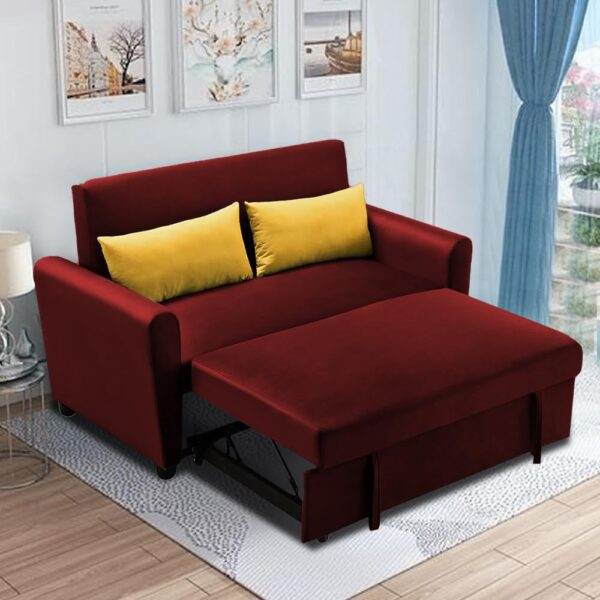 Thawas 3 Seater Sofa Cum Bed With Red Shades