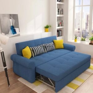 Thawas 3 Seater Sofa Cum Bed With Blue Shades