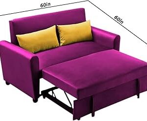 Thawas 3 Seater Sofa Cum Bed With Shiny Purple Shades