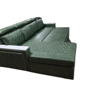 Thawas 3 Seater + Louncher Sofa Cum Bed With Green Color