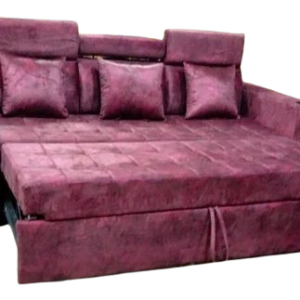 Thawas 3 Seater Sofa Cum Bed With Light Shiny Purple Color